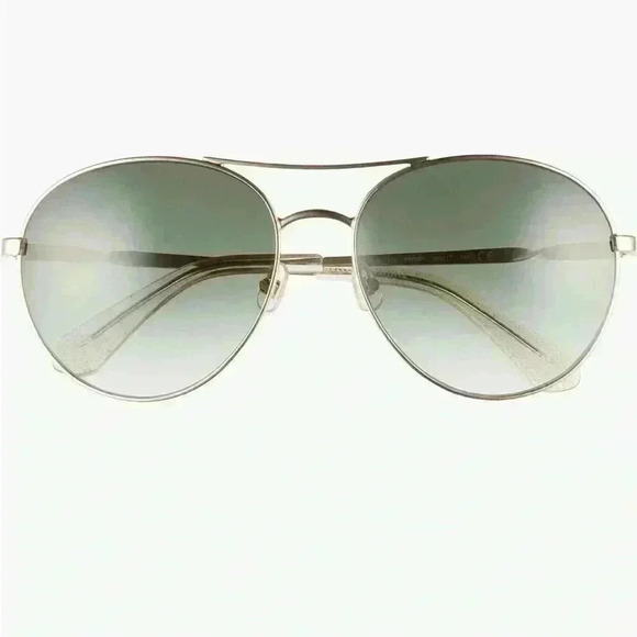 Kate Spade New York Joshelle 60mm Aviator Sunglasses in Gold/ Nude/Green NWT - Picture 1 of 8